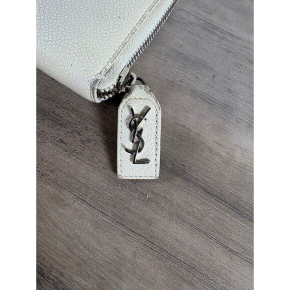 Saint Laurent- YSL- White Pebbled Leather Wallet- Excellent Condition Need Clean - Picture 6 of 8